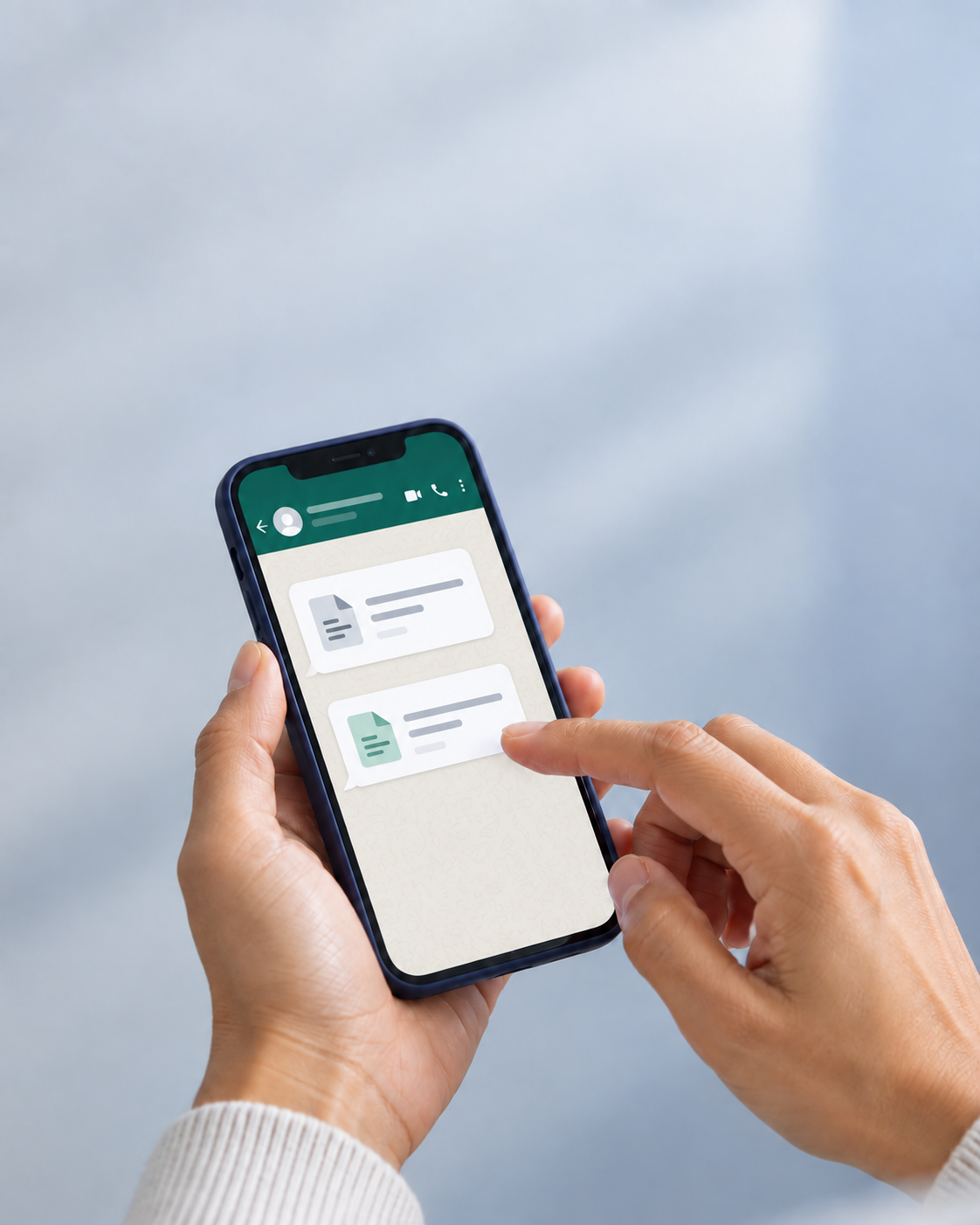 Agent reviewing a loan file on a phone